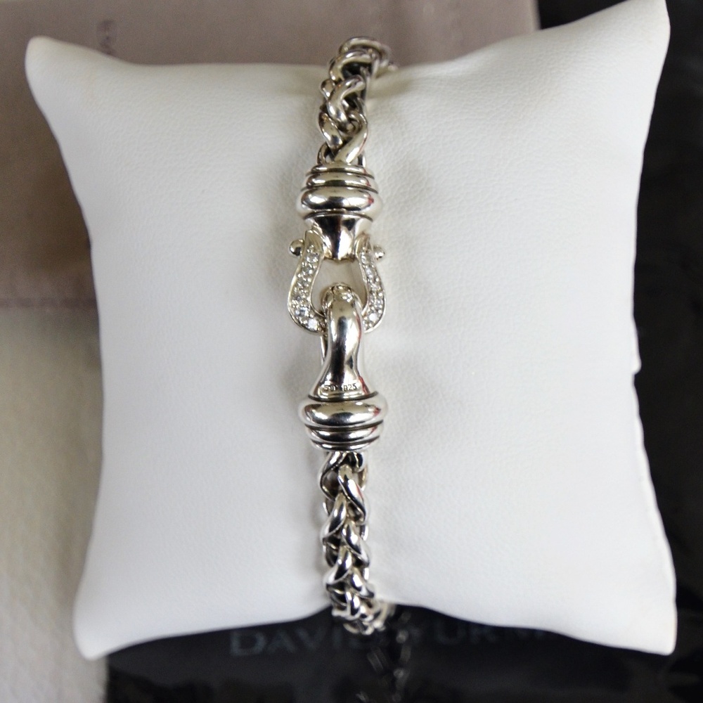 SOLD David Yurman Sterling and Diamonds .32pts - Picture 2 of 8